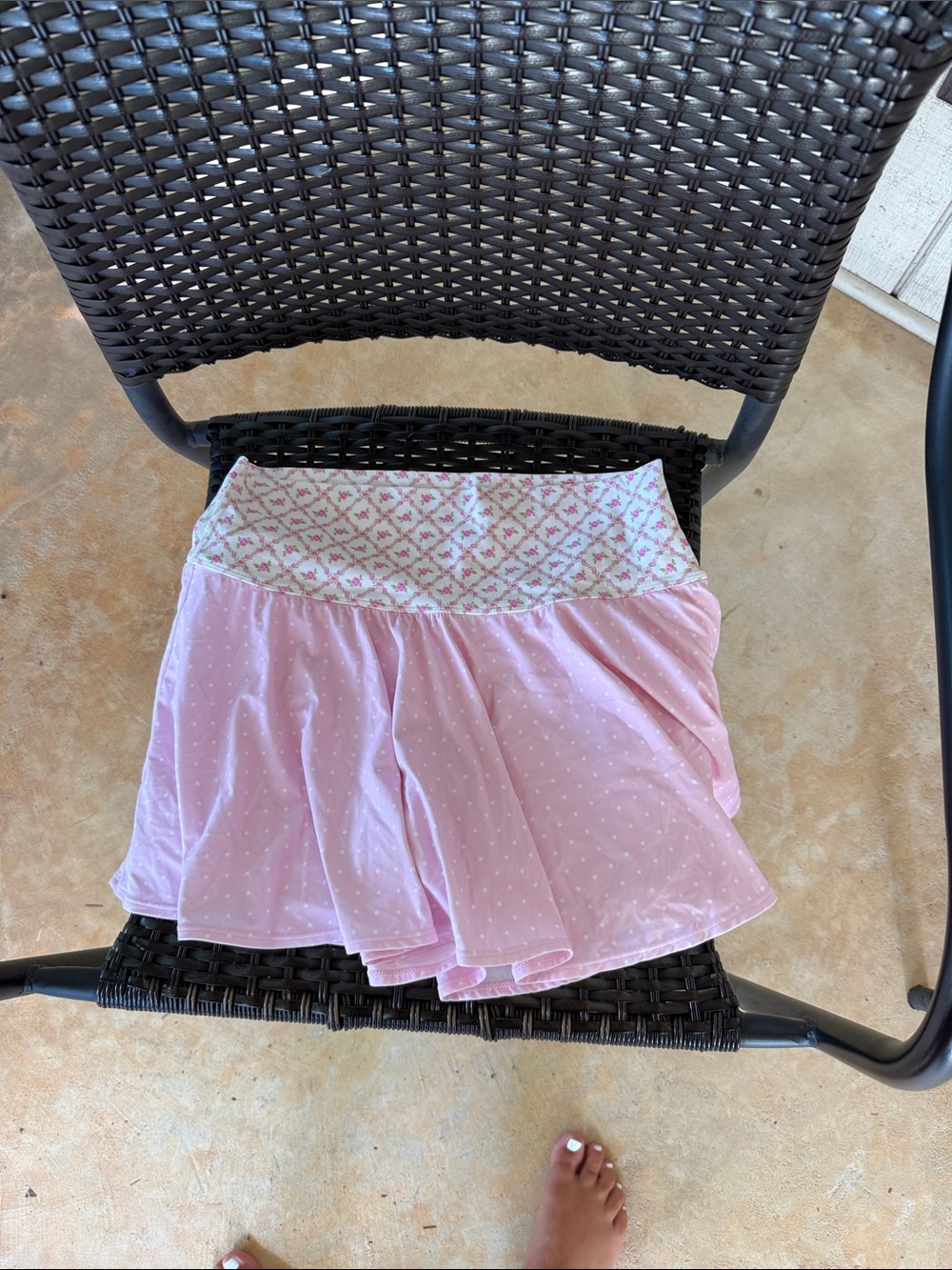 JoyLab Pink Polka Dot Skirt with Patterned Waistband